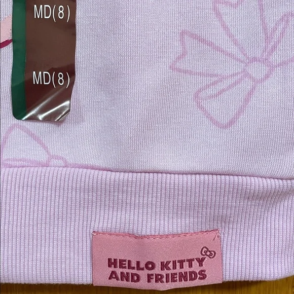 Hello Kitty Light Pink Bow Fleece Sweatshirt Kids Size Medium (Brand New) - Picture 5 of 10